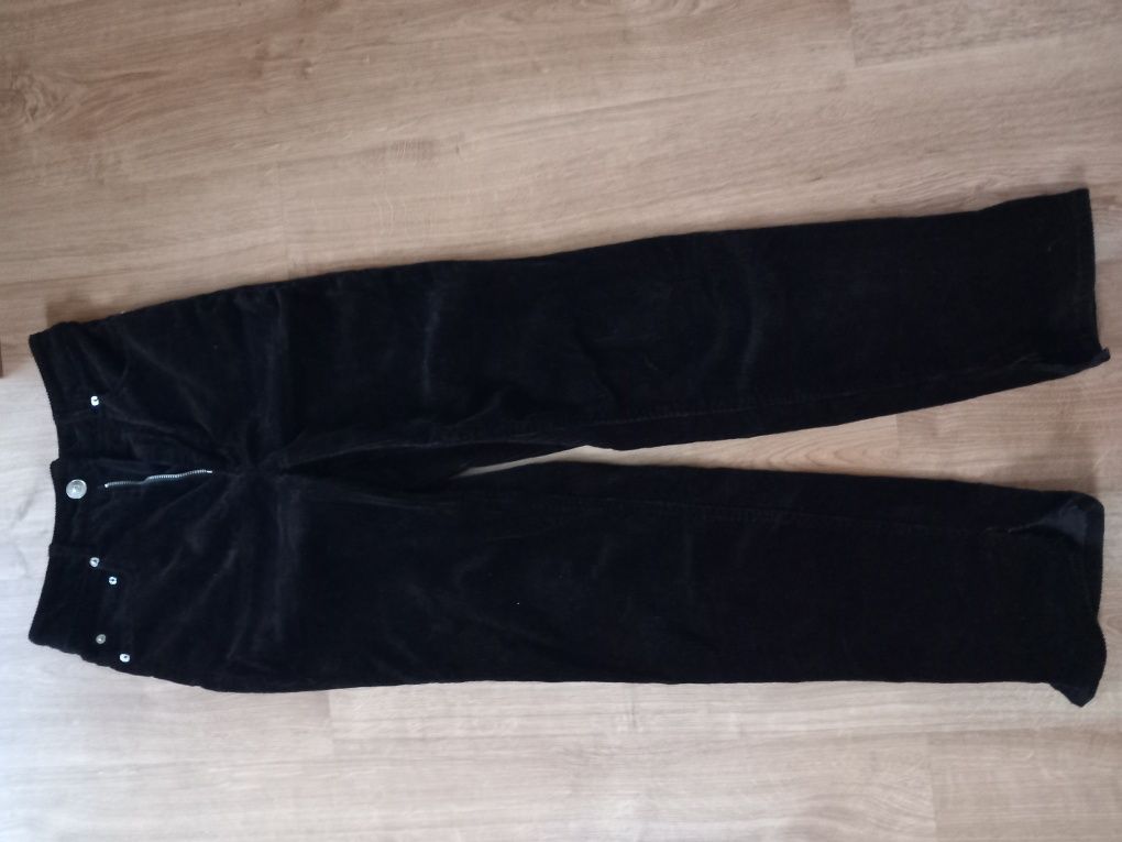 Spodnie czarne sztruksowe H&M