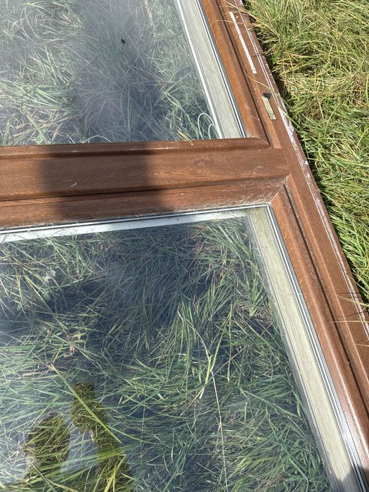 1x okno tarasowe 268x228  orzech biale do ogrodu zimowego ze slupkiem