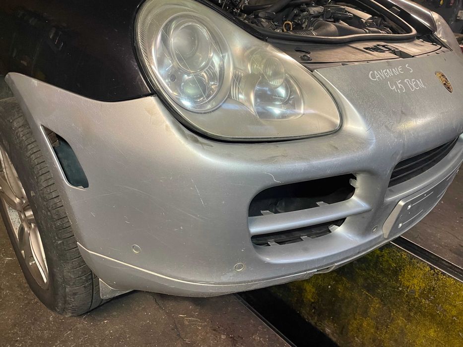 Porsche Cayenne zderzak przód kratki wlot łapacz Halogen spryskiwacz