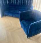 Castello sofa/kanapa i fotel granatowa