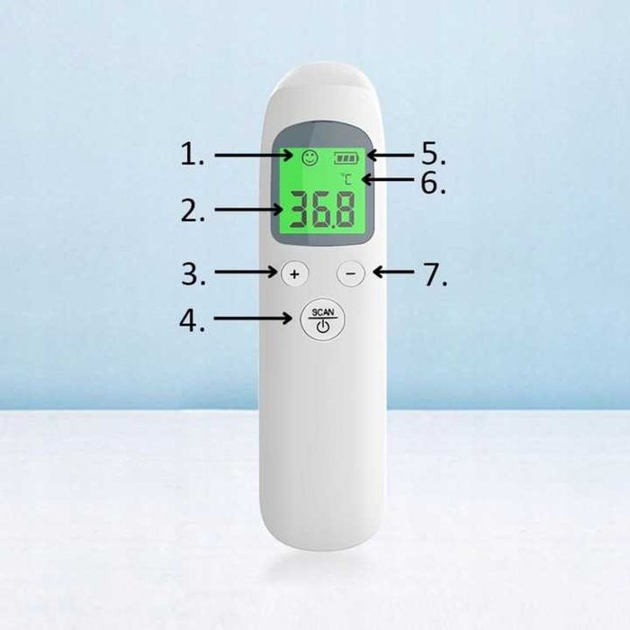 Termometr bezdotykowy na podczerwień elektroniczny dokładny 1s
