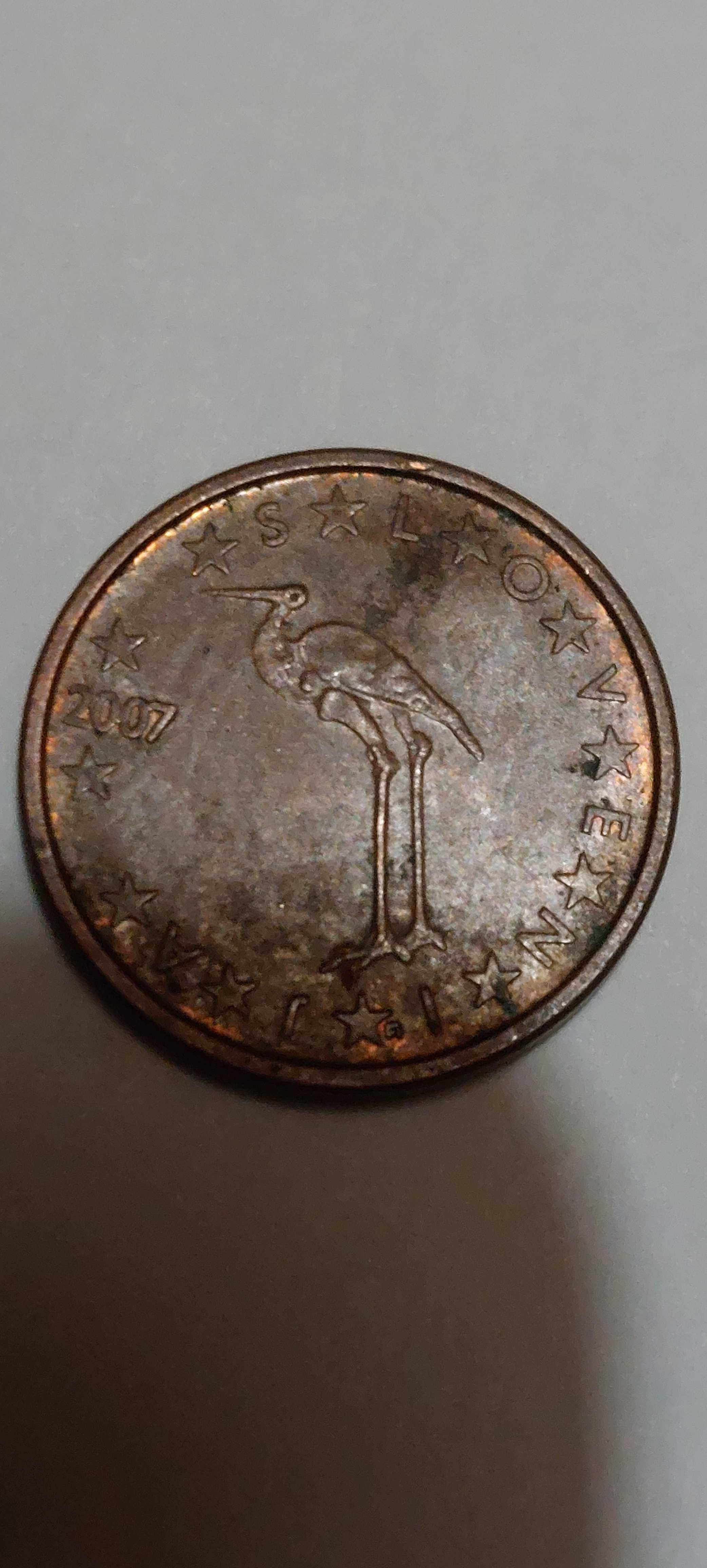 Moeda muito rara 0,01 centimo Eslovénia 2007 ,colecionadores