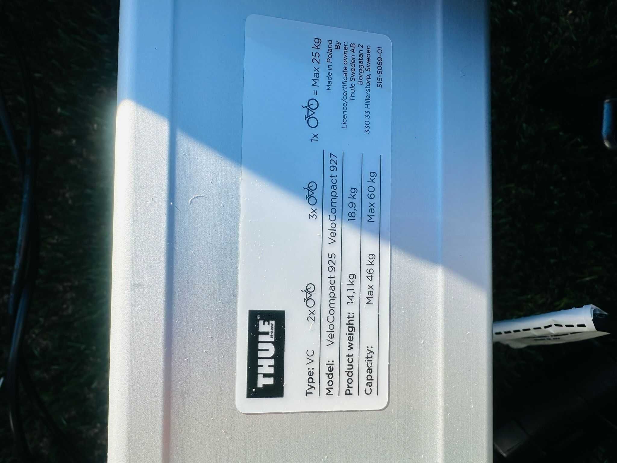 Nowy bagażnik Thule VeloCompact 925 platforma rowerowa na 2 rowery