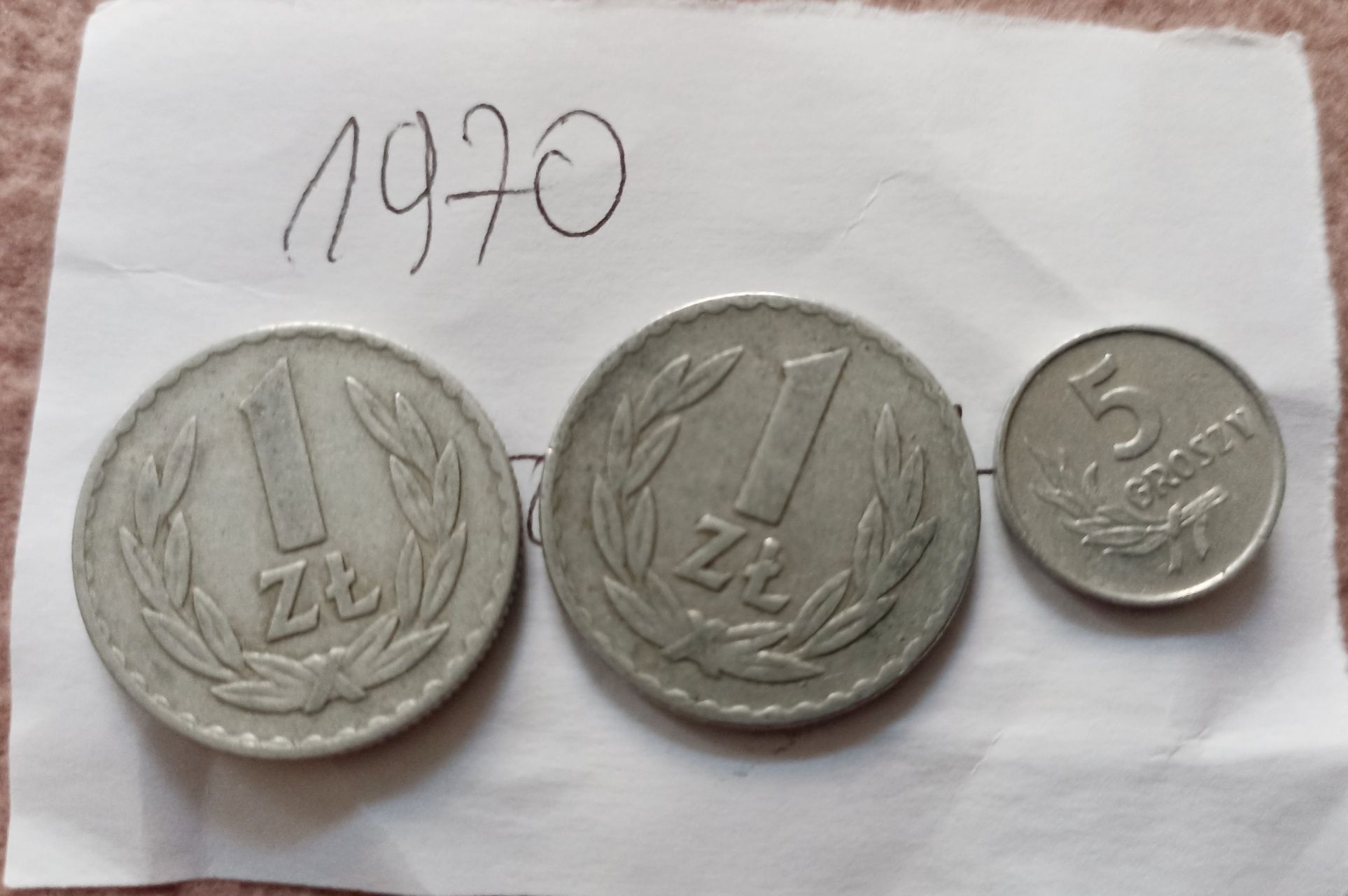 3 stare monety z 1970 roku