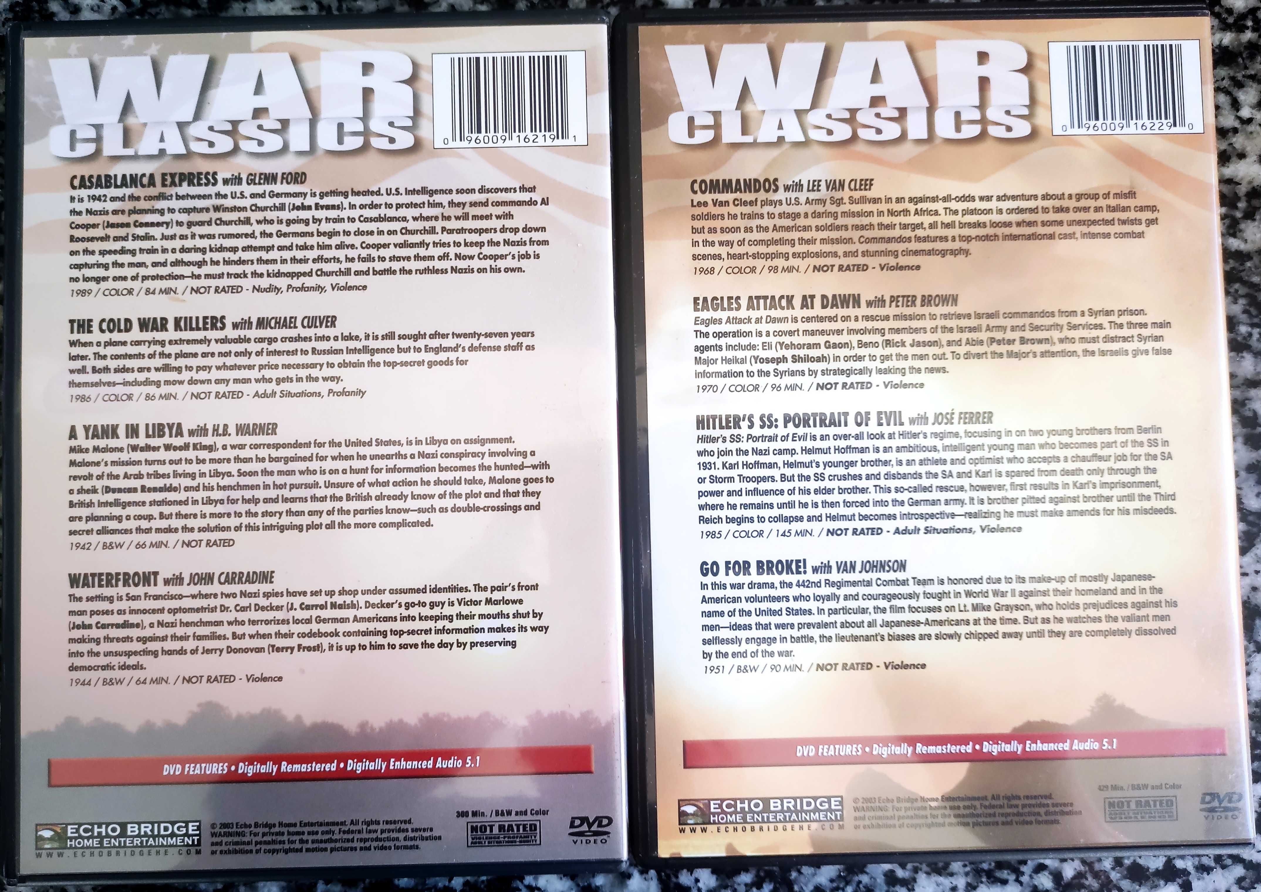 Conjunto 2 DVDs War Classics (8 Filmes)