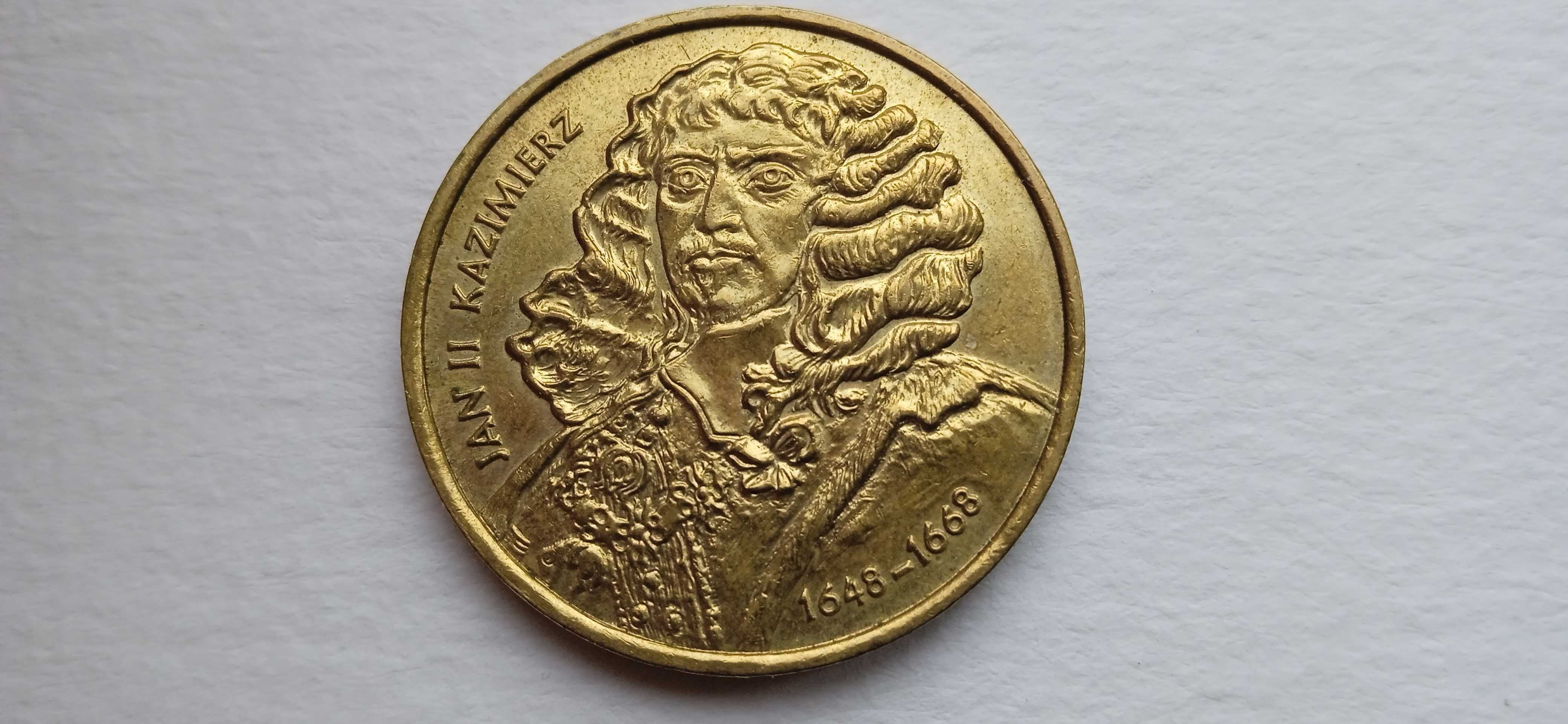 Moneta 2 zł Jan II Kazimierz 2000 rok.