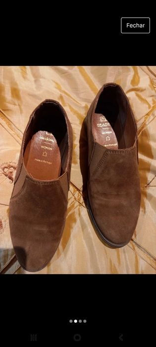 Sapatos rasos, camel, de camurça, meia estação. Nº 36 - Seaside