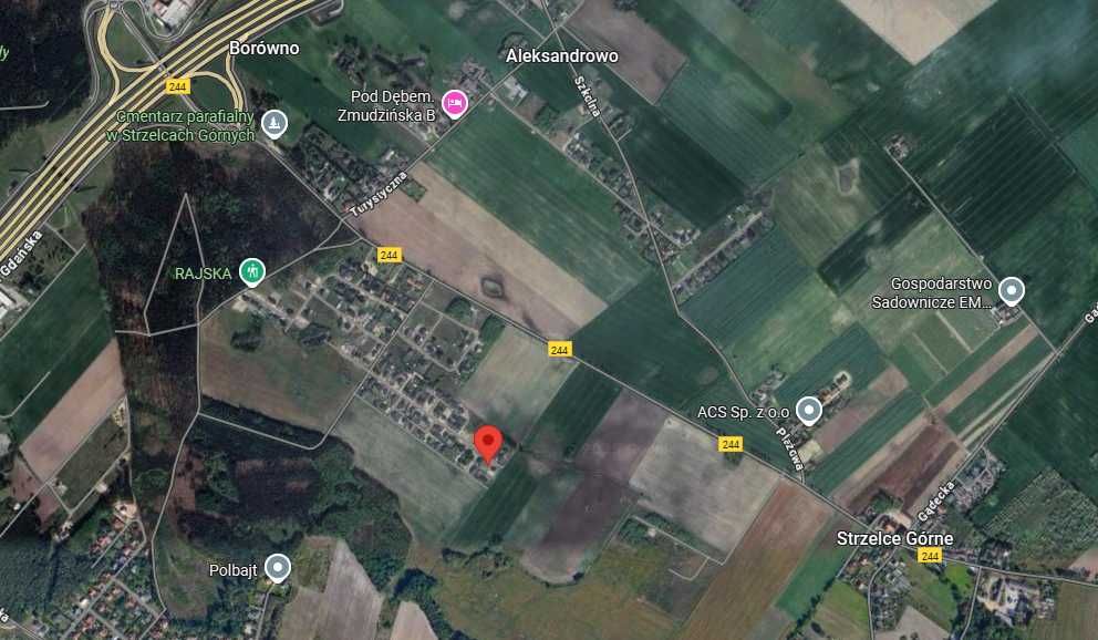 Działka budowlana Strzelce Górne osiedle, droga, prąd,  649m2