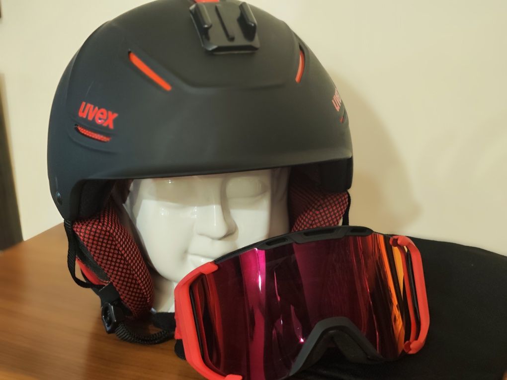 Kask Uvex 55-59 + Gogle Uvex