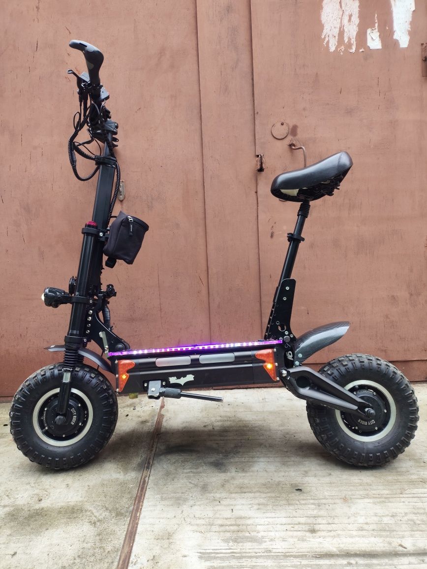 Мощный полноприводный электросамокат City rider 72v 8600w 50Ah