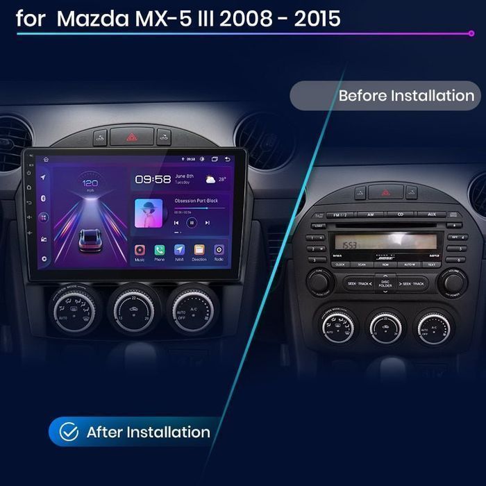 Radio nawigacja Mazda MX-5 MX5 III 3 2008 - 2015 Android Carplay 2GB