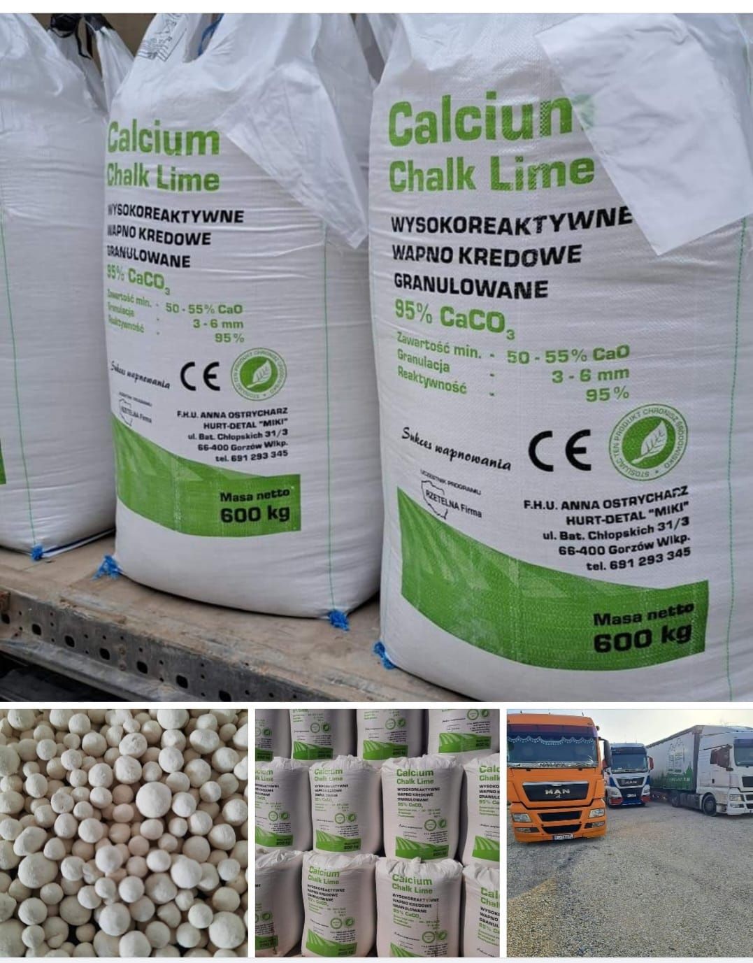 Wapno granulowane-Czarna kreda PRODUCENT