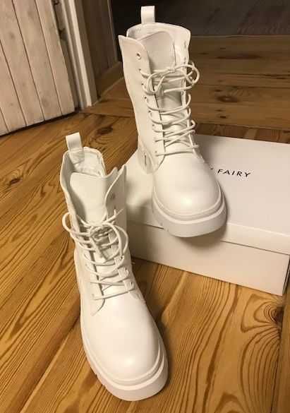 biale botki workery  39 nowe