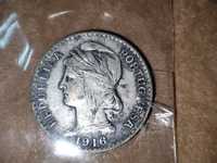 Moeda de prata de 50 centavos 1916