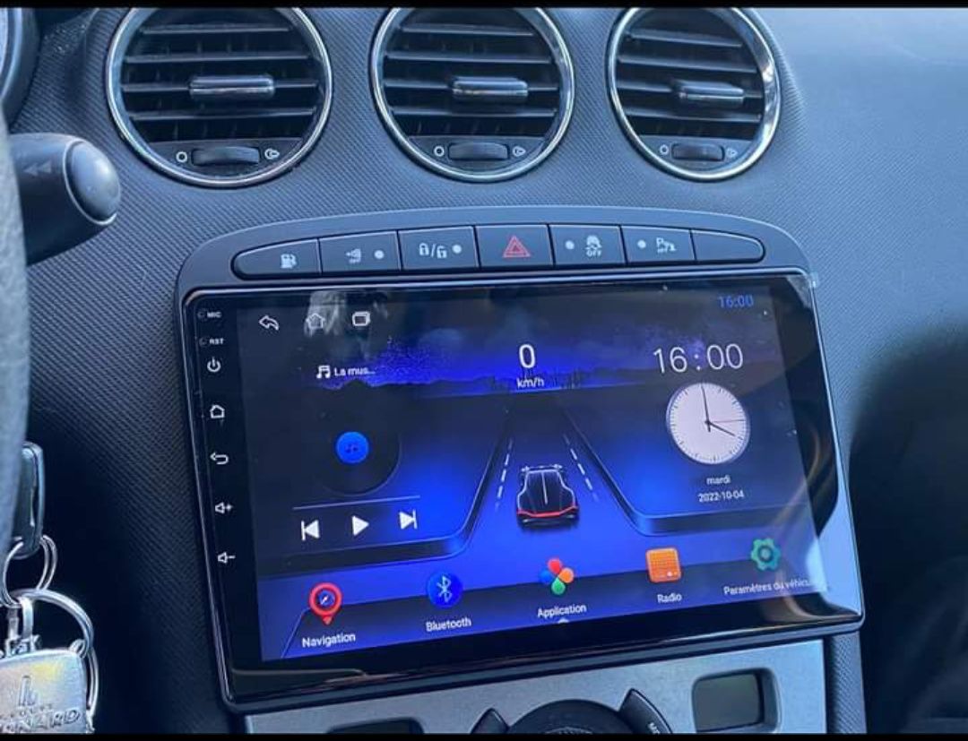 Rádio Android 12 com GPS Peugeot 308/408 (Novo)
