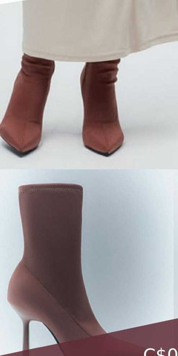 Botins lycra rosa ZARA