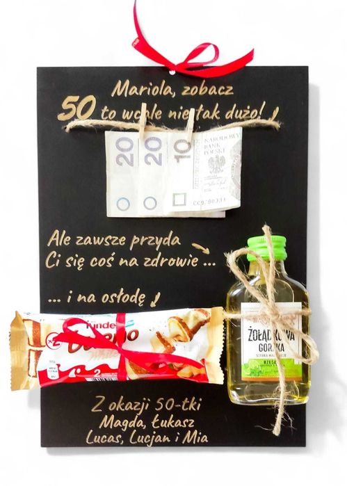 Ramka na pieniądze PREZENT 30 wcale nie tak dużo 40_50_60itd z oparcie