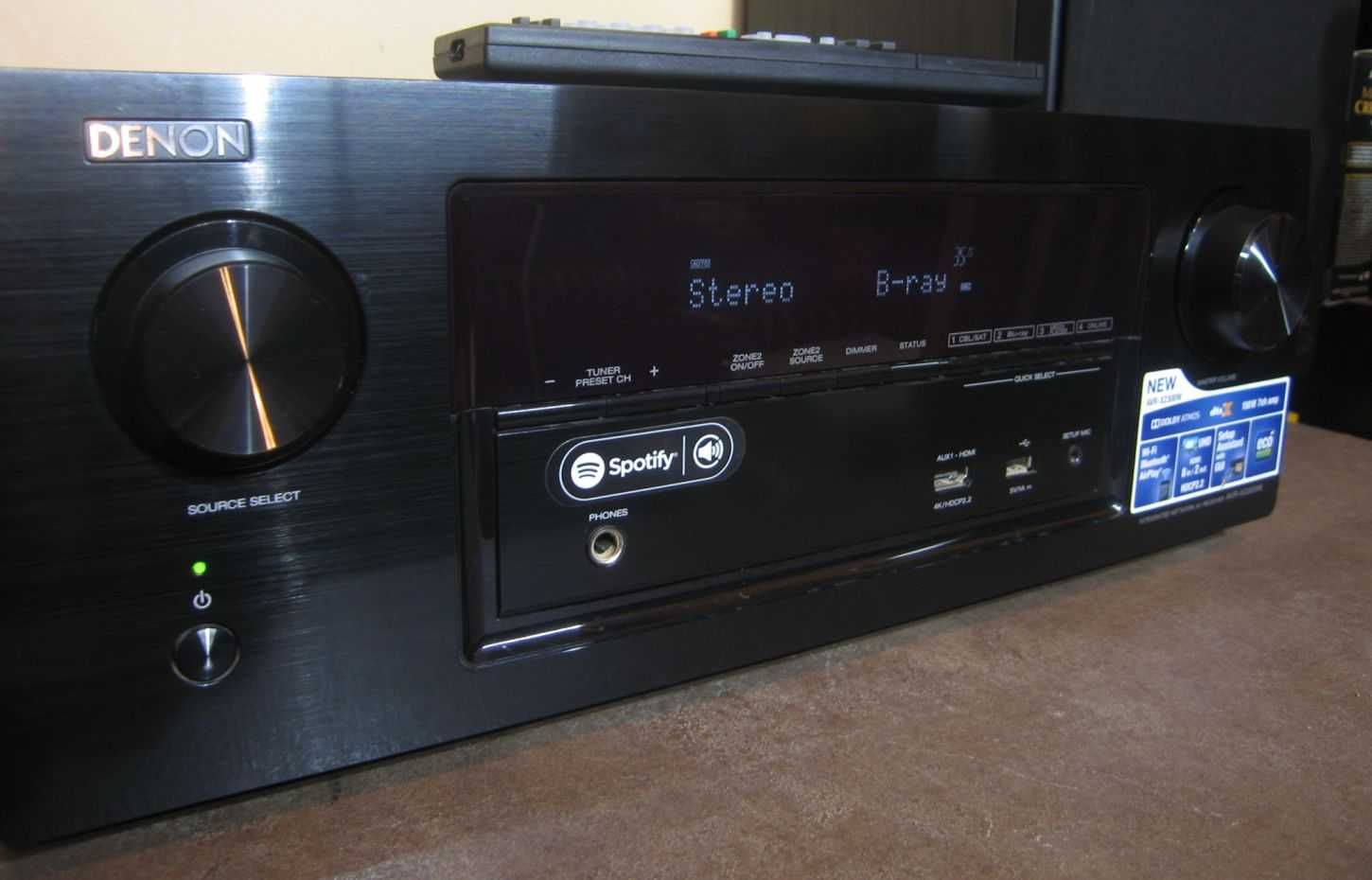 Amplituner DENON AVR-X2300+pilot Bluetoth Wi-Fi AirPlay Tuner Internet
