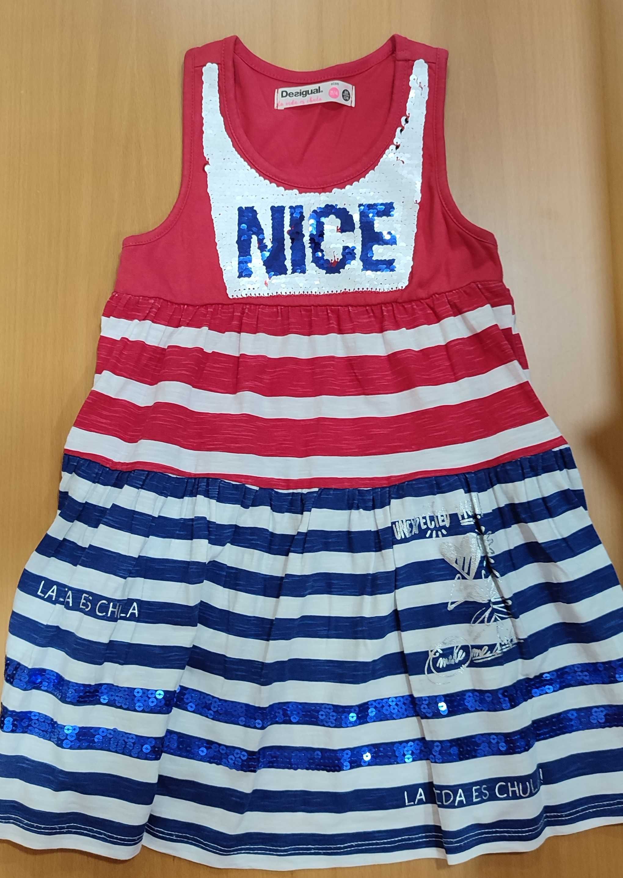 Vestido Desigual Riscas - Tamanho 3/4 anos - 4 €