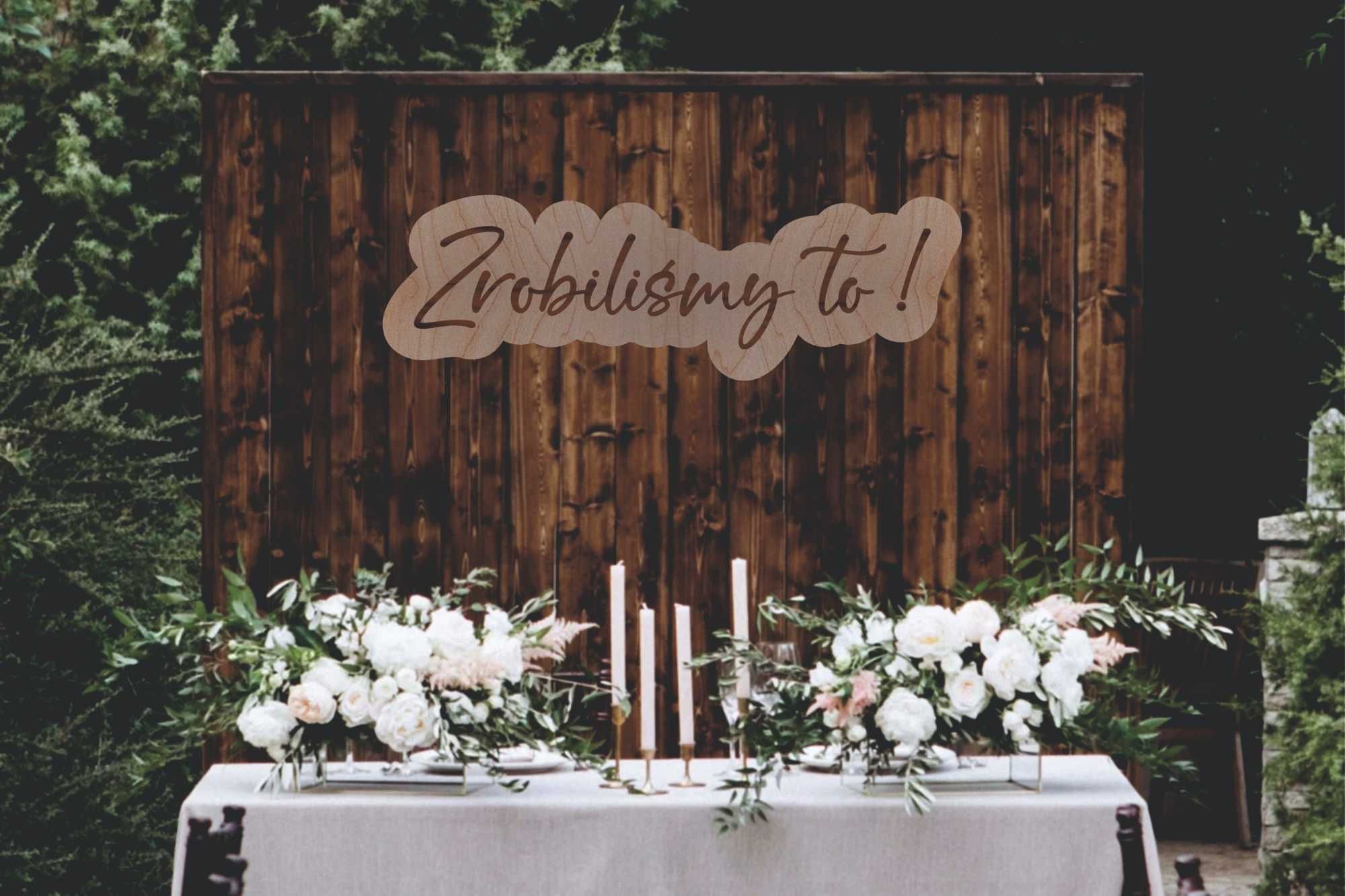 Napis 3D Zrobiliśmy to ! Na Wesele Ściankę Boho Rustykalne Neon Led