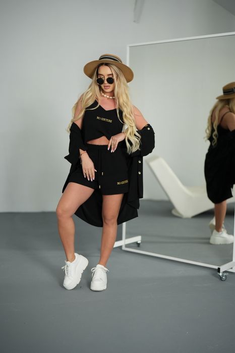 Komplet letni MIAMI czarny Brandenburg Couture M