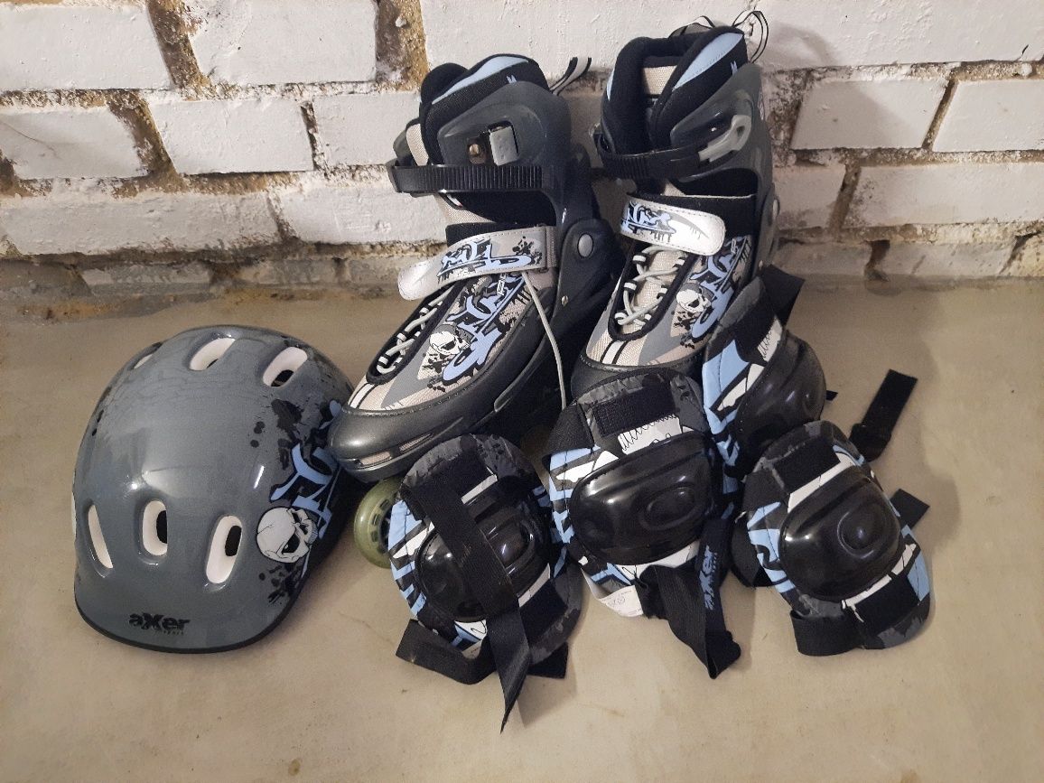 Rolki chłopięce komplet,rozmiar 38-41,regulowane