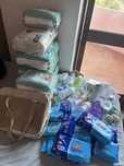 Coisas de bebe fraldas, lencos, irens de higiene, bolsa maternidadeetc