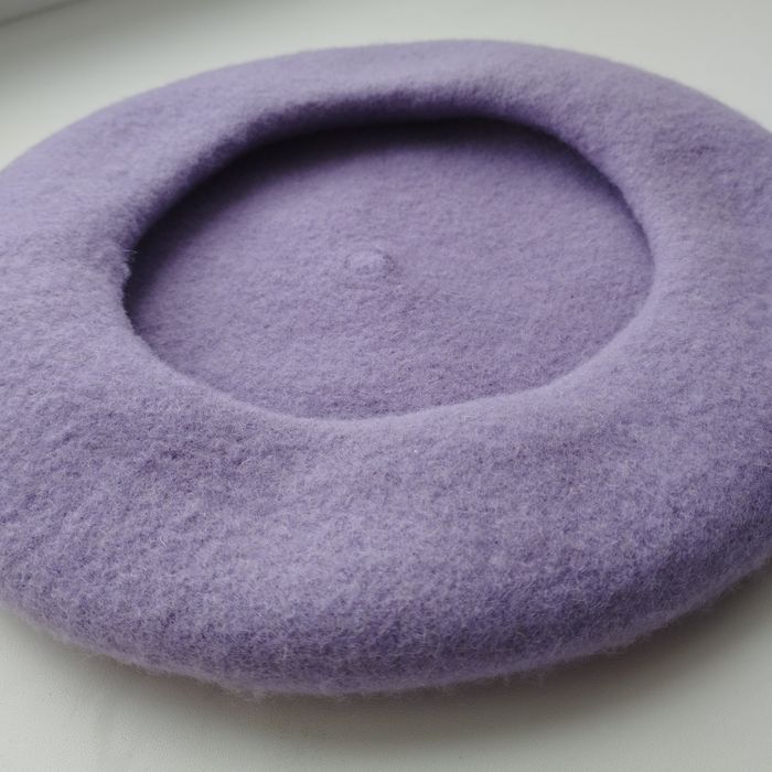 Берет теплий світло фіолетовий жіночий