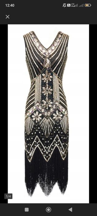 Sukienka cekinowa Gatsby lata 20 -L