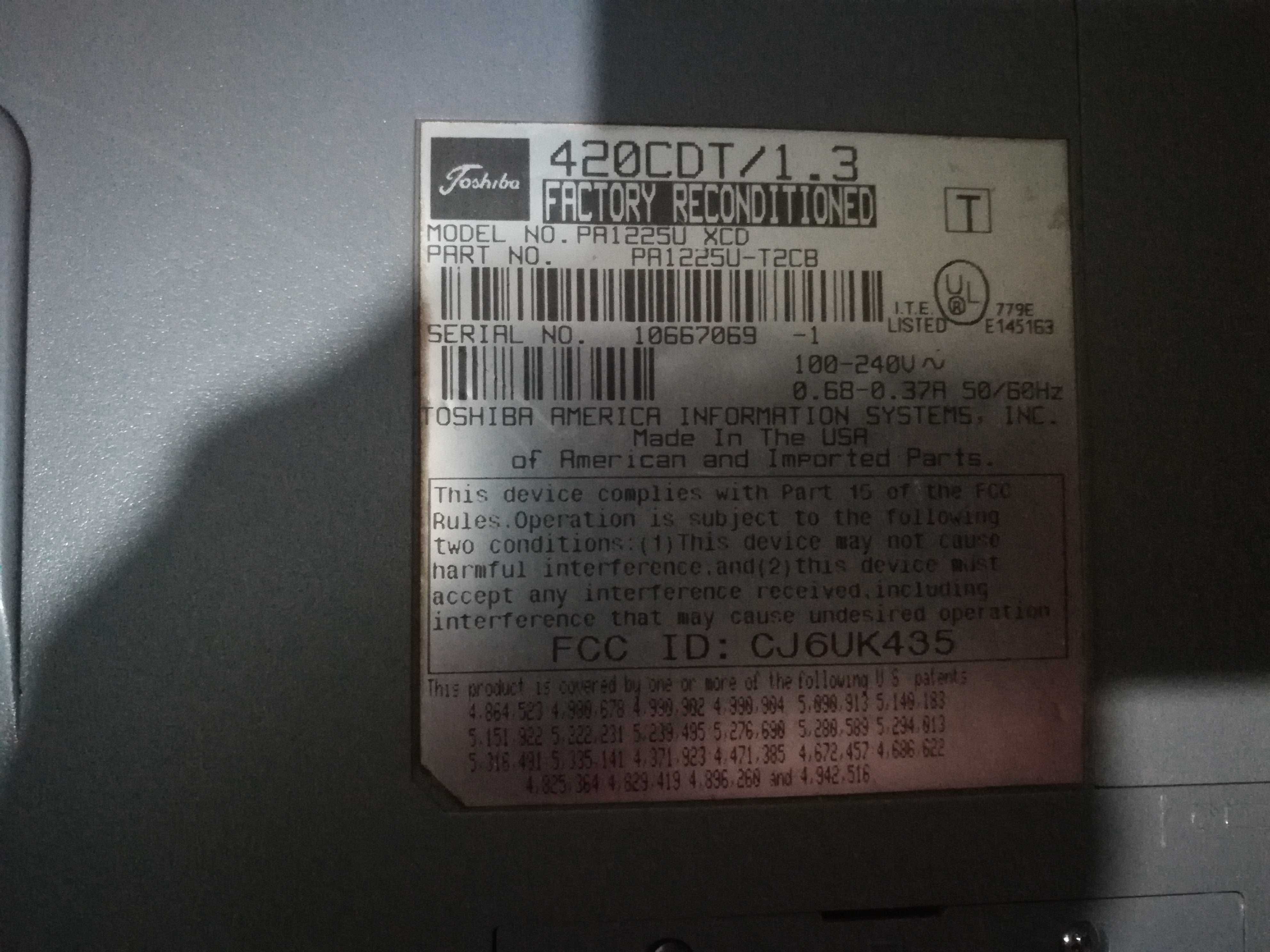 Продам ретро ноутбук Ретро Toshiba 420CDT USA США + подарунок