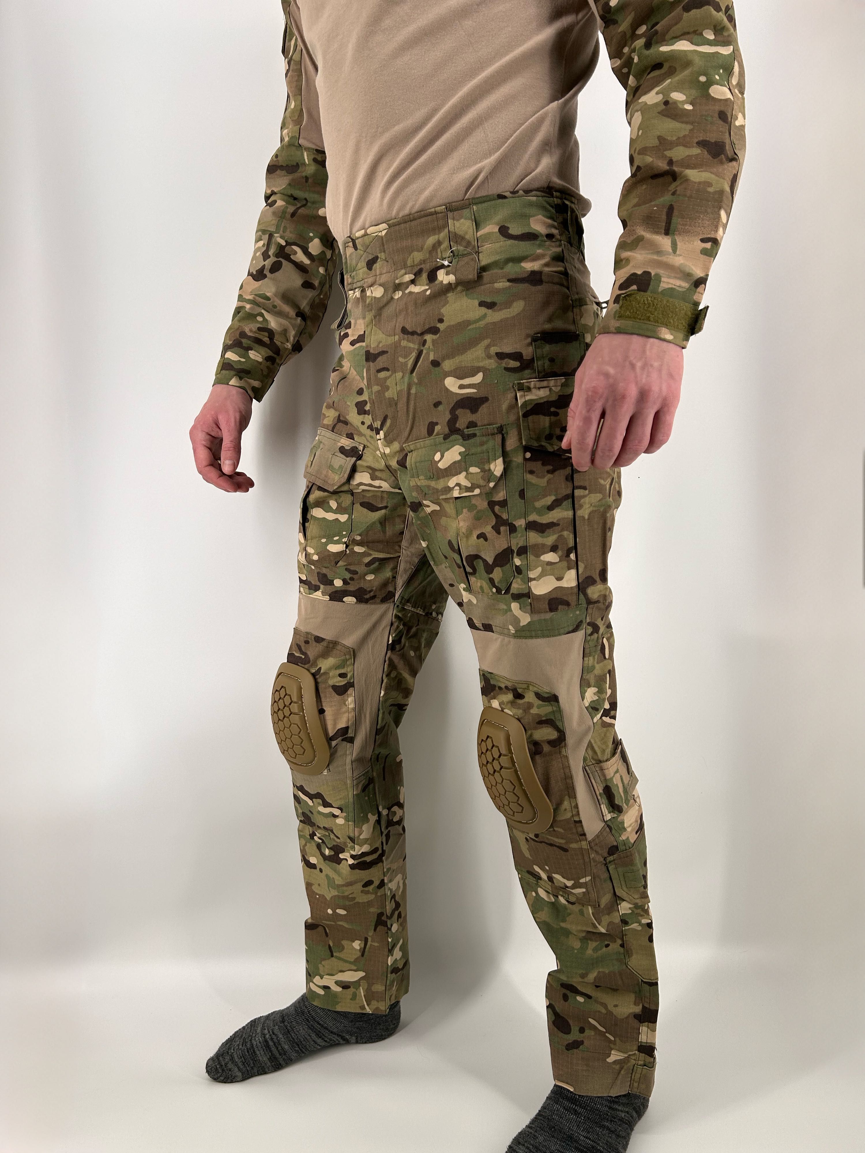 Камуфляжні штани тактичні мультикам військові штаны с наколенниками G3