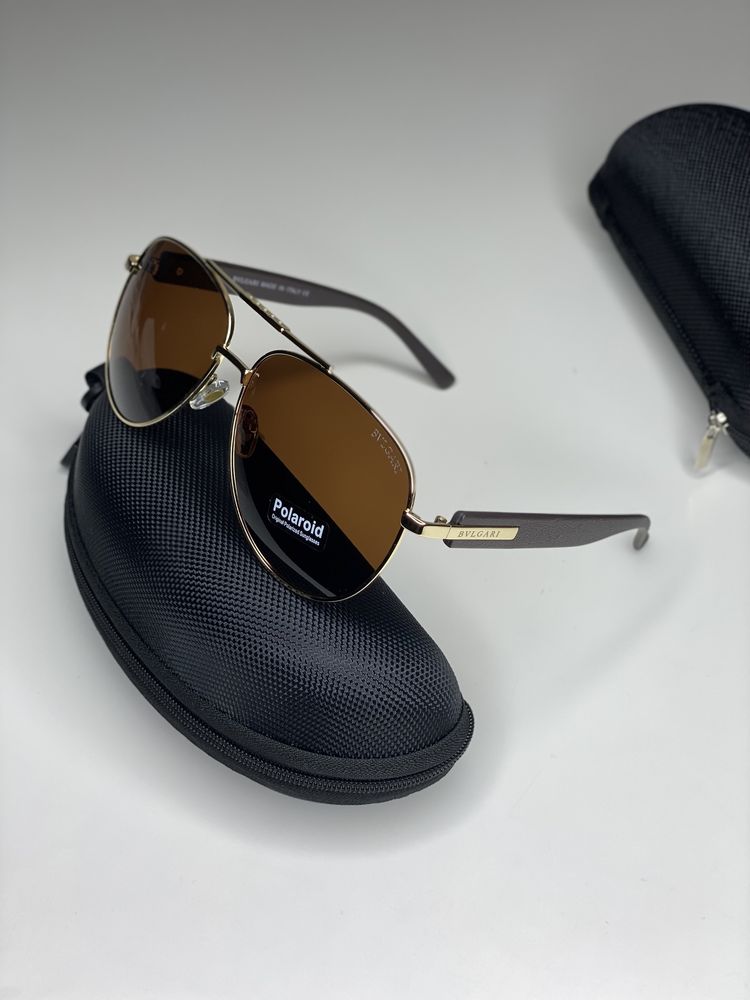 Мужские солнцезащитные очки AVIATOR Bulgari AVIATOR капли черн коричне