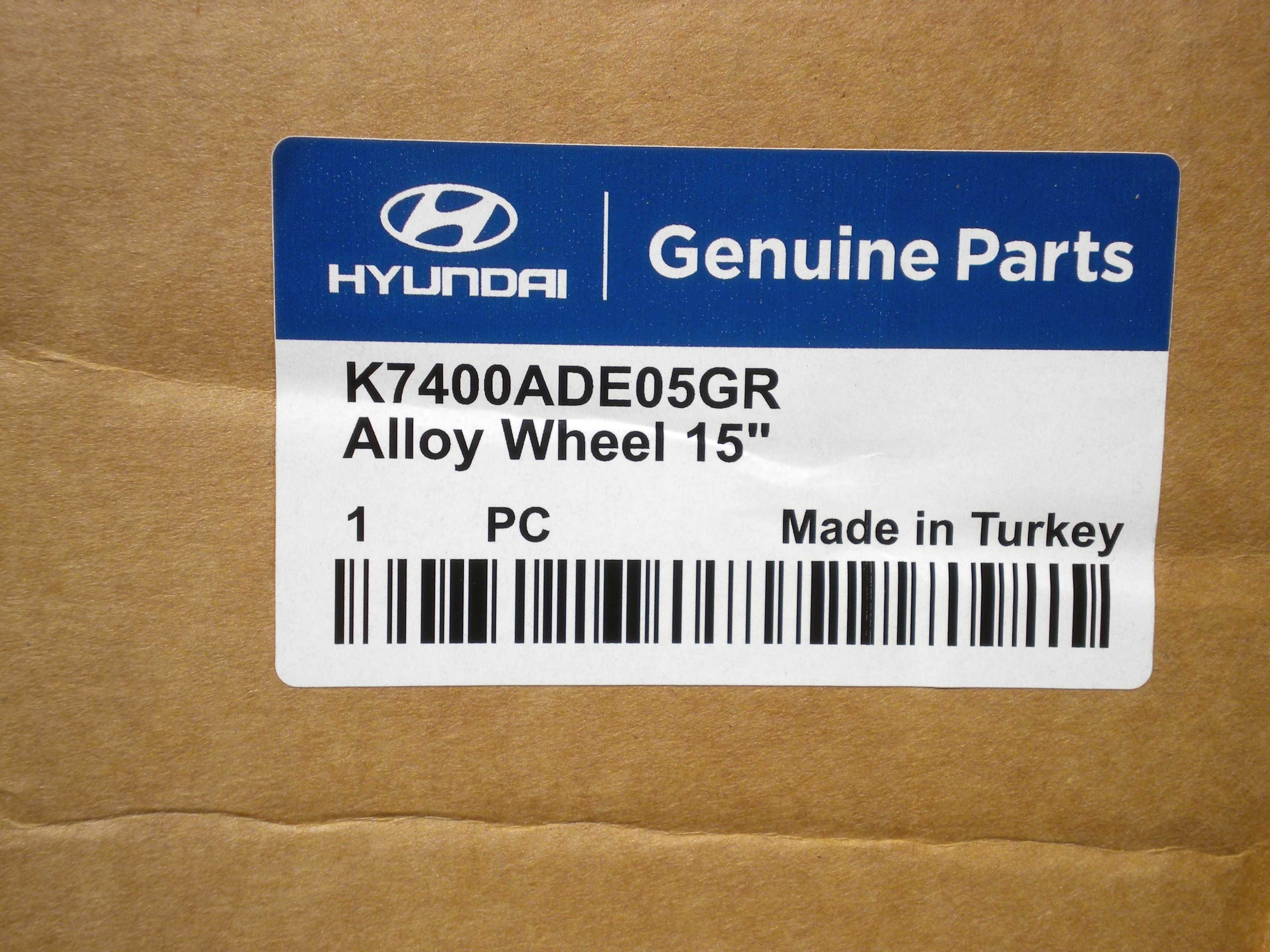 Felgi aluminiowe Hyundai OE 6.0" x 15" 4x100 ET 48 Hyundai i10 III