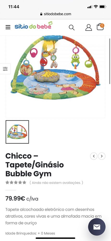 Tapete ginásio Chicco. Com luzes sons e mp3