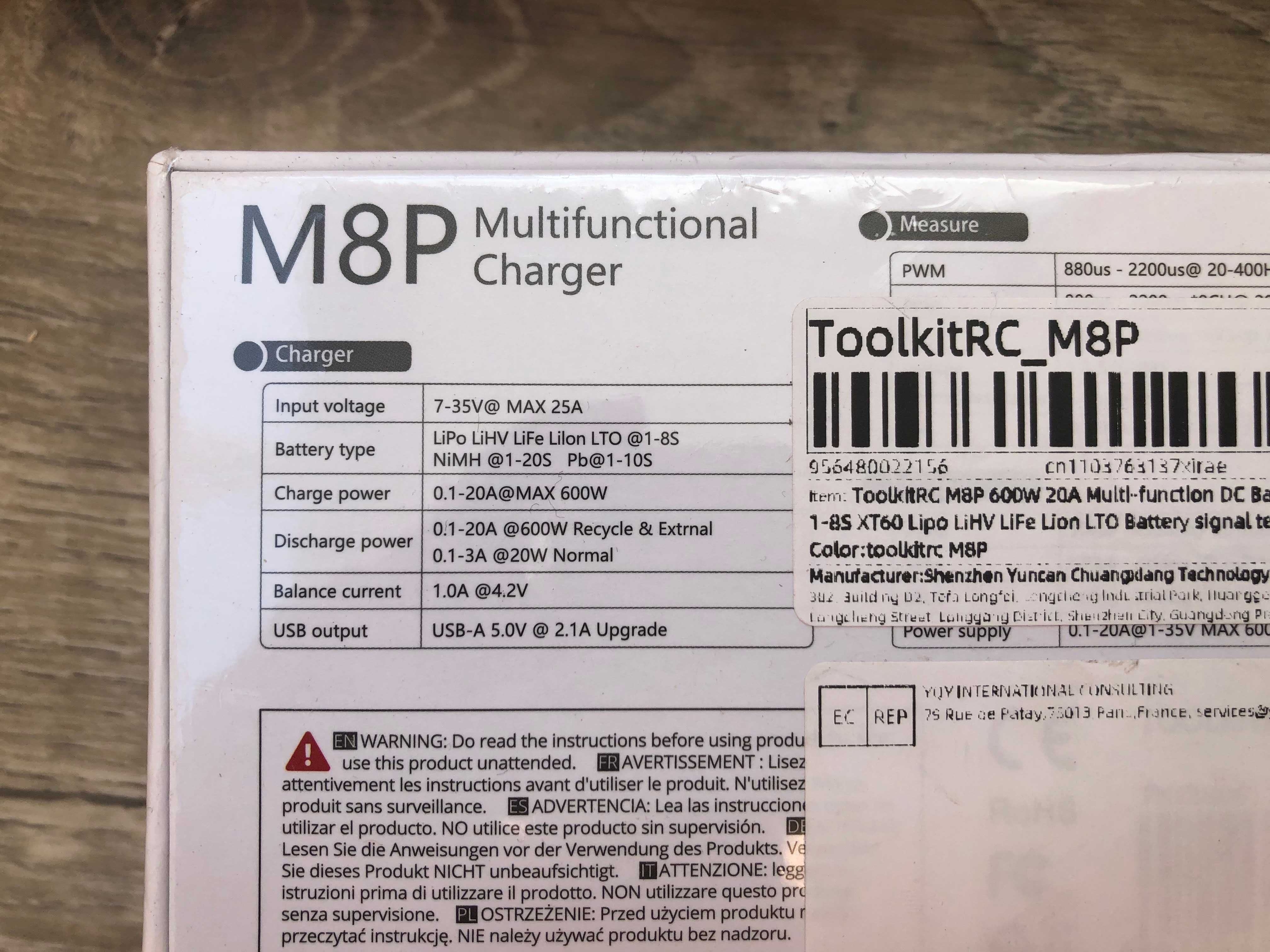 ToolkitRC M8P зарядка для дронів, баток до 8S, 600W працює з сигналами