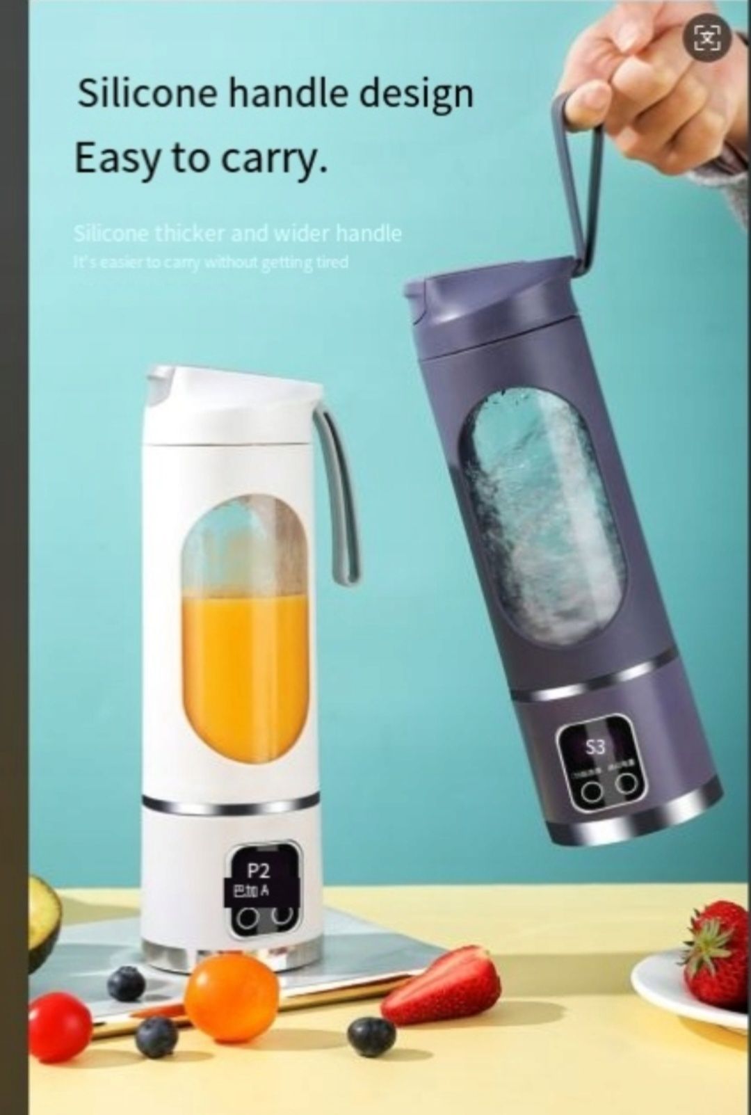 Blender mikser bezprzewodowy ręczny 380ML przenośny turystyczny USB