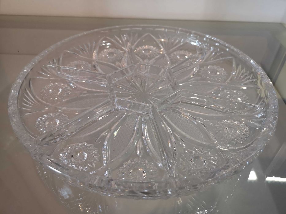Patera kryształ dzielona PIĘKNA 30 cm Pruszcz Gdański