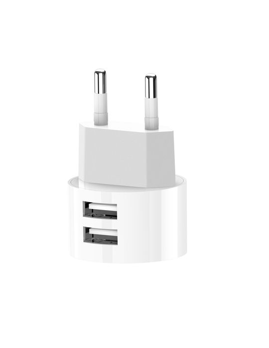 XO ładowarka sieciowa L62 2x USB 2,4A biała + kabel microUSB
