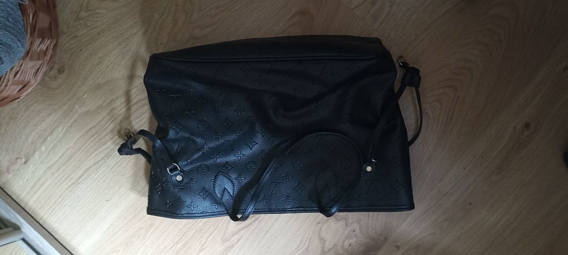 Czarna torba torebka shopperbag