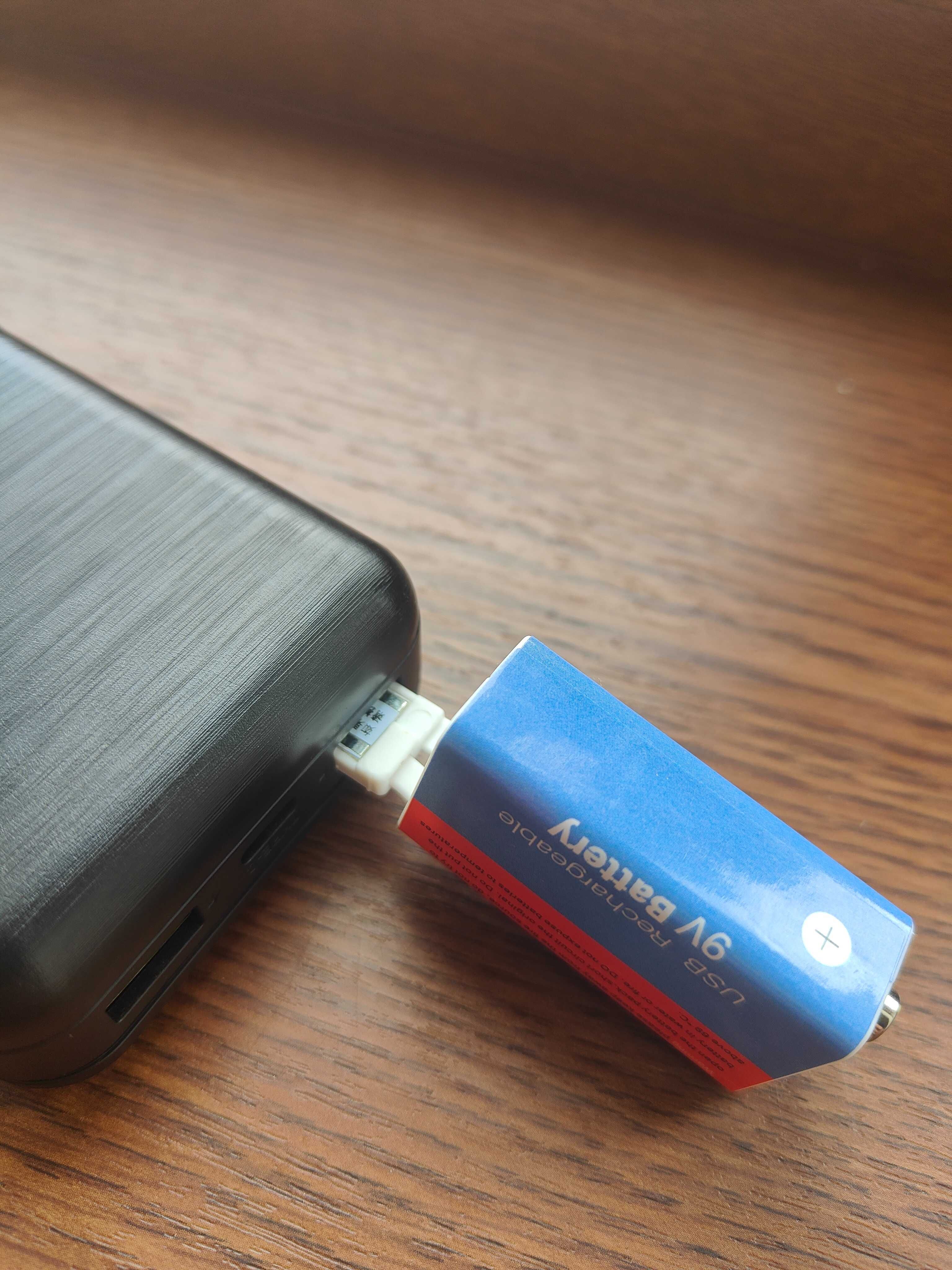 Акумулятор Крона 9V 9900mAh LI-Ion із вбудованим зарядним кабелем USB