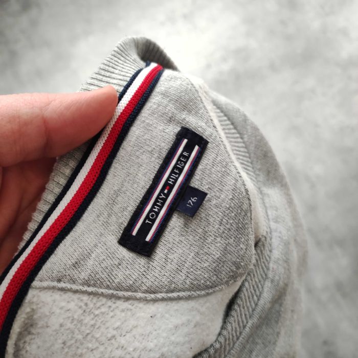 MĘSKA Bluza PREMIUM Szara Małe Logo Tommy Hilfiger Bawełna Elegancka