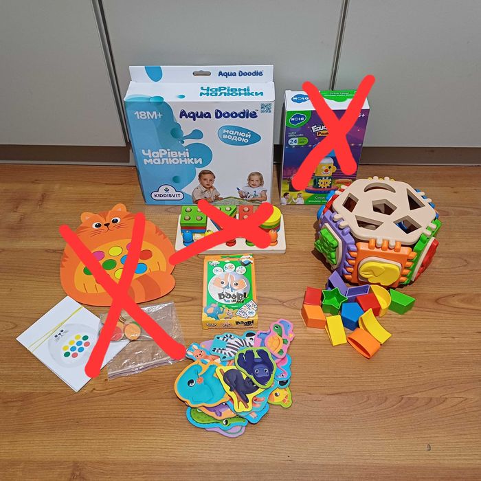 Килимок Aqua Doodle (водні розмальовки), сортер геометричні фігури