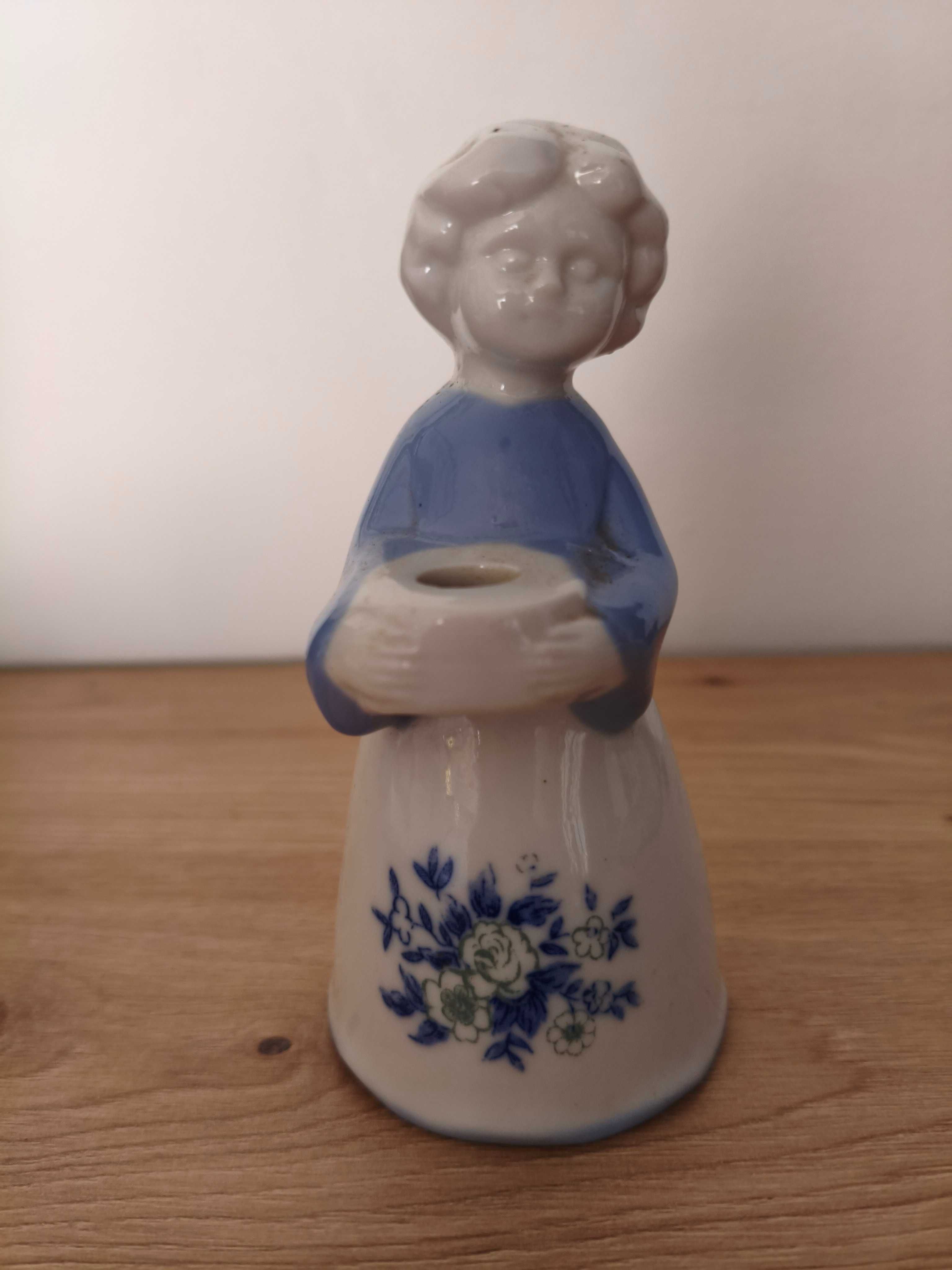 Figurka świecznik dziewczynka porcelana