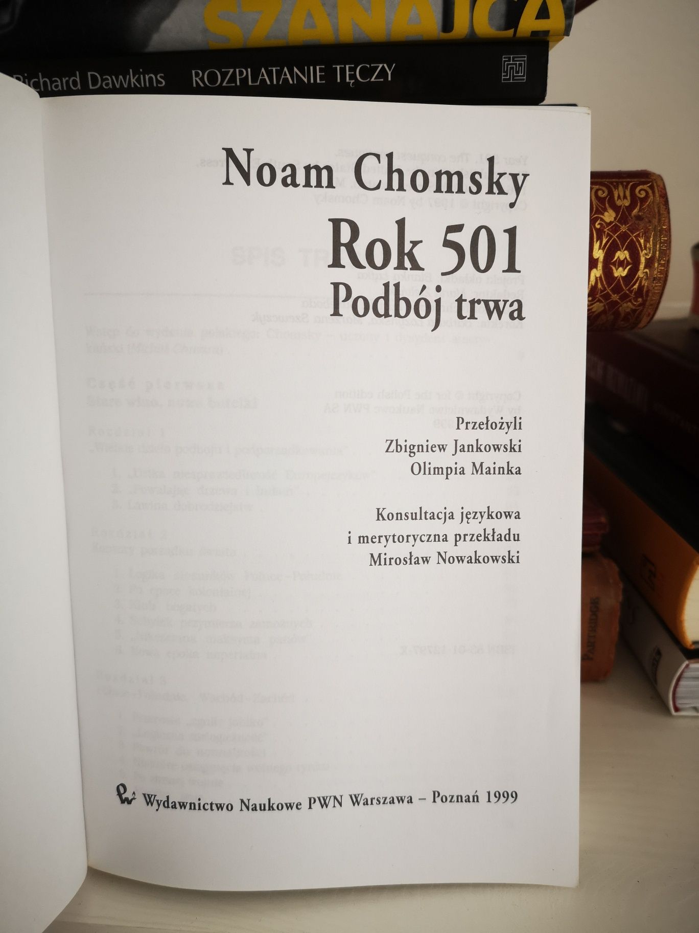 Książka Rok 501 podbój trwa Noam Chomsky