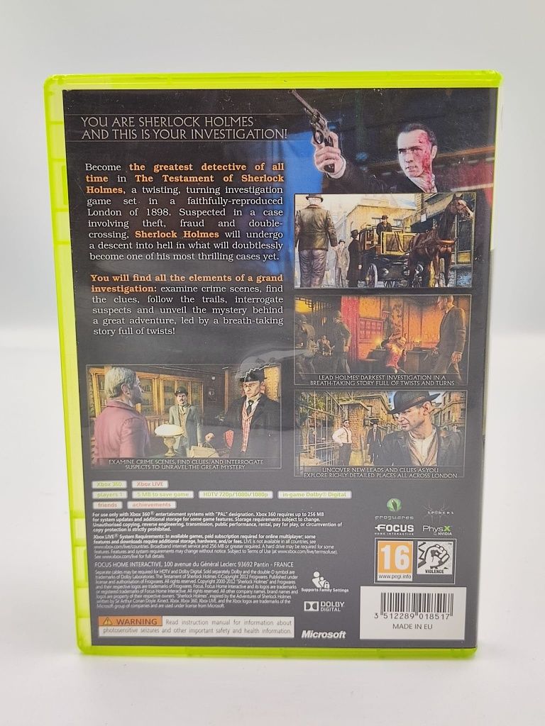 The Testament of Sherlock Holmes Xbox nr 0655