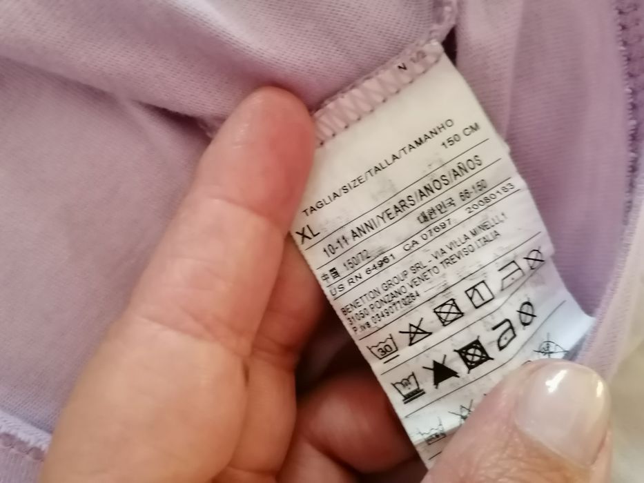 T-shirt benetton 9 anos de menina