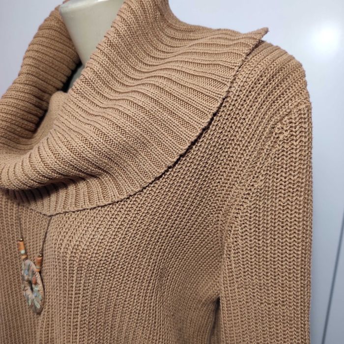 Жіночий светр бавовна акрил кофта комір хомут H&M р.50-52 оверсайз