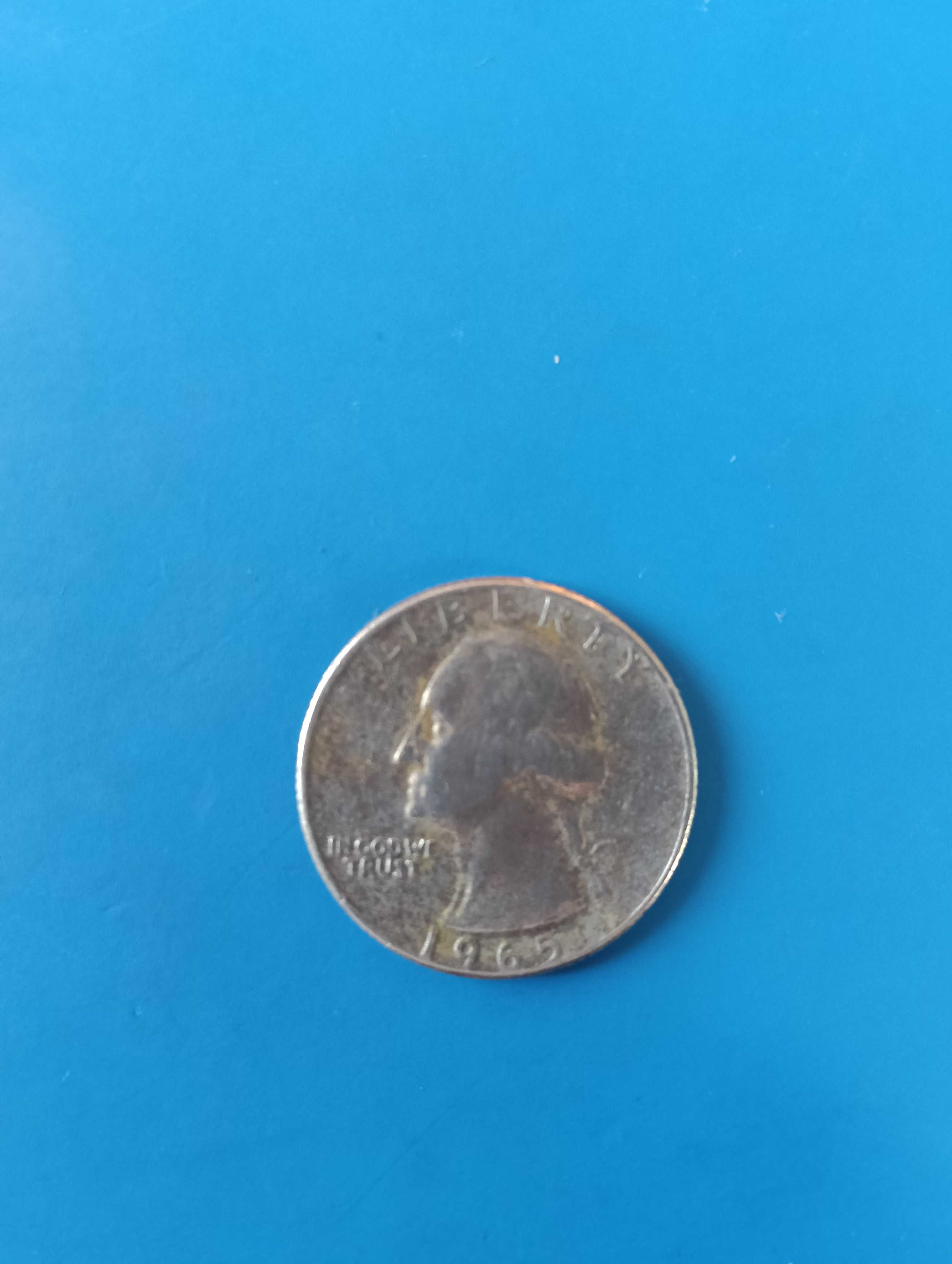 Ćwierćdolarówka 25 centów USA 1965 r.