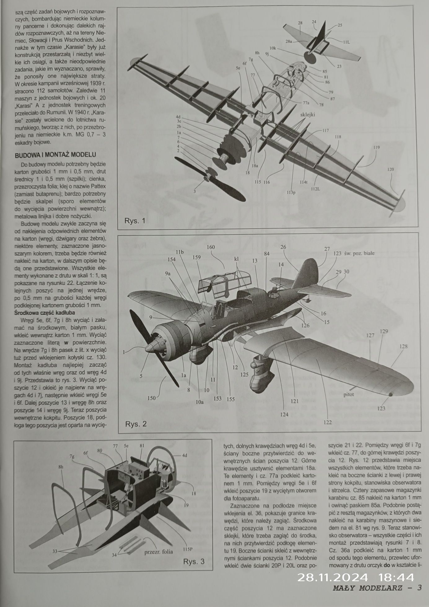 Model samolotu PZL - 23 Karaś Mały Modelarz 1-2-3/2015