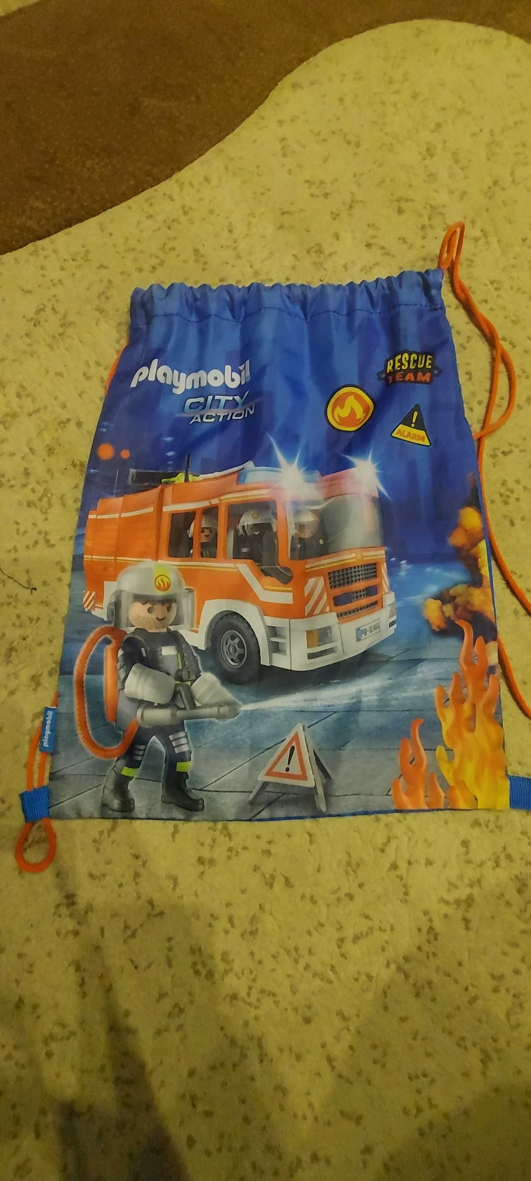 Plecak tornister piórnik worek saszetka Playmobil Straż pożarna zestaw